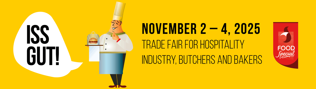 Header graphic ISS GUT! Trade fair for the hospitality Industry, Butchers and Bakers from 2 to 4 November 2025 Header graphic ISS GUT! Trade fair for the hospitality Industry, Butchers and Bakers from 2 to 4 November 2025