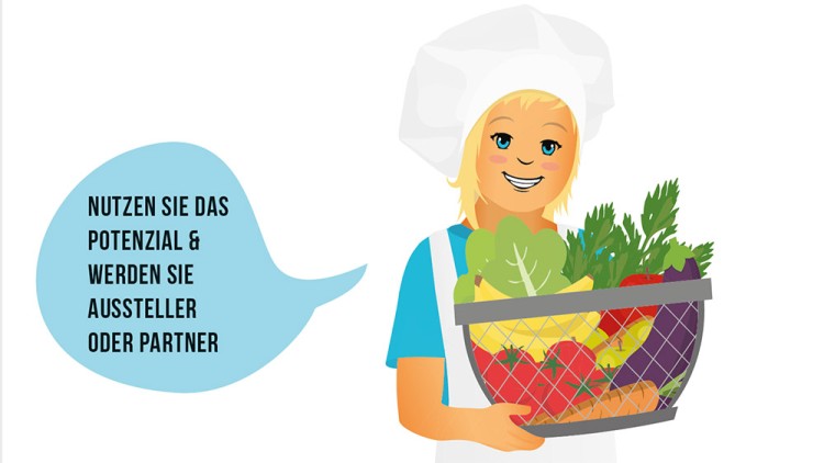 Keyvisual Fachtagung Kita- und Schulverpflegung Mädchen mit Gemüsekorb